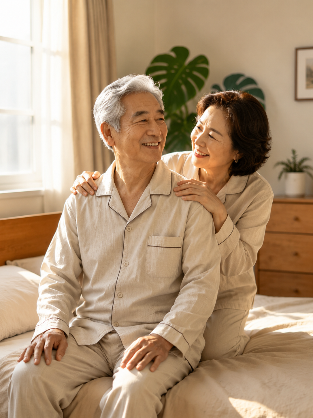 夫婦で笑顔